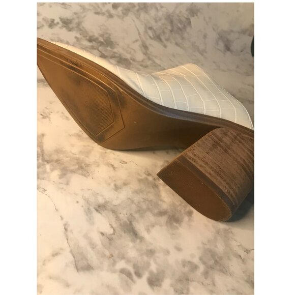 STEVE MADDEN Womens White Metal Toe Strip Alanna Slip On Mules - Size 10 M - Picture 6 of 9